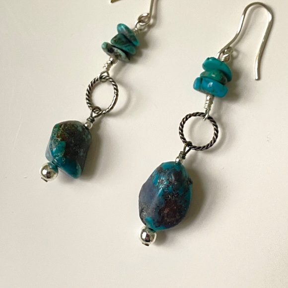 Turquoise drop earrings - Picture 1 of 2